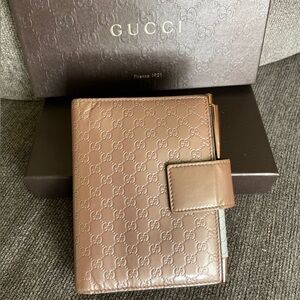 Gucci Guccissima Rose Gold metallic shimmer Leather Agenda/planner/memos